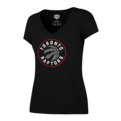 OTS NBA Toronto Raptors Women s Rival V-Neck Tee  Team Color Global Logo  Medium