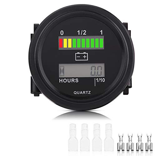 Battery Indicator Hour Meter 12V-24V-36V-48V-72V LED Digital Battery Indicator Gauge with Hour Meter for Golf Cart Battery Indicator Hour Meter 12V-24V-36V-48V-72V LED Digital Battery Indicator Gauge with Hour Meter for Golf Cart