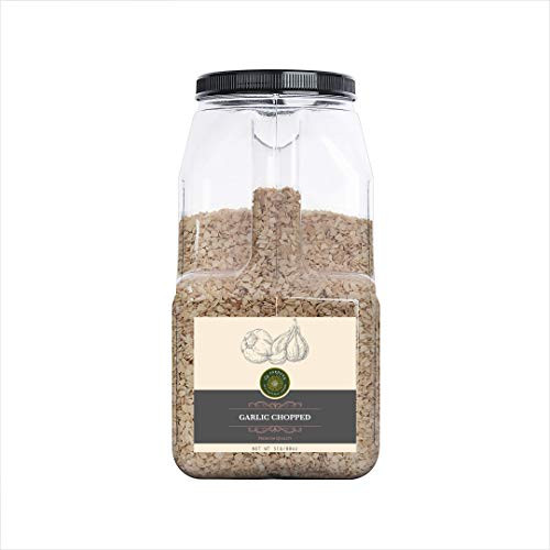 US-FARMERS Natural Premium Quality Dehydrated Garlic Chopped in Jar  5 Lbs