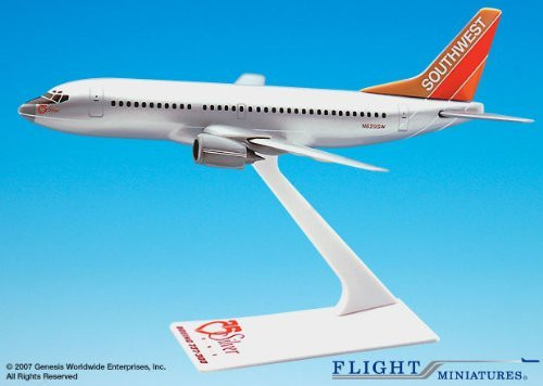 Flight Miniatures Southwest Airlines SWA Silver One Boeing 737 300 1 200 Scale Display Model w-Stand