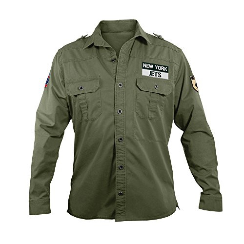 NFL New York Jets Men s Military Field Shirt  Large