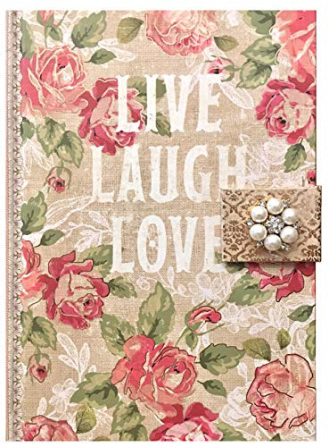 Punch Studio Jeweled Brooch Embellished Hardcover Journal ~ Shabby Chic