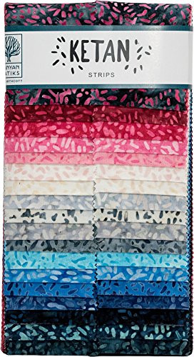 Banyan Batiks Ketan Pink Skies Strips 40 2.5-inch Strips Jelly Roll Northcott