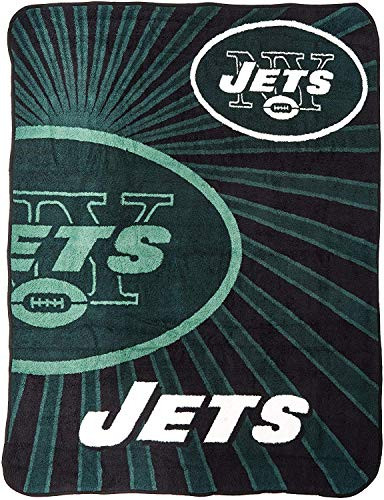 NFL New York Jets  Strobe  Sherpa Throw Blanket  50  x 60