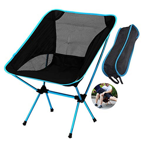 Outdoor Folding Chairs Camping Chair Ultralight Hiking Portable Compact Backpacking Chair Folding Chairs with Lightweight Carry Bag Sky Blue