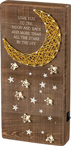 Primitives by Kathy Love You to the Moon and Back LED Lighted String Art Decorative Sign
