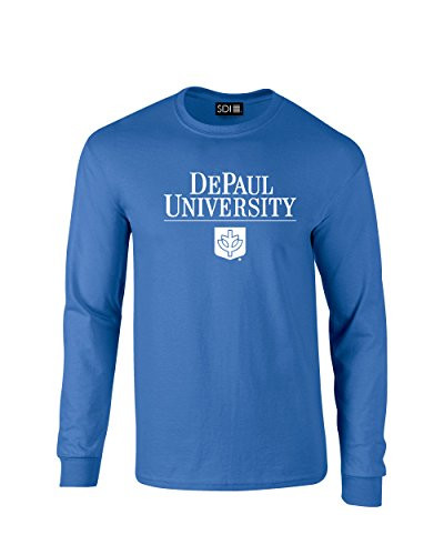 DePaul Blue Demons Classic Seal College Long Sleeve T-Shirt  Large  Royal
