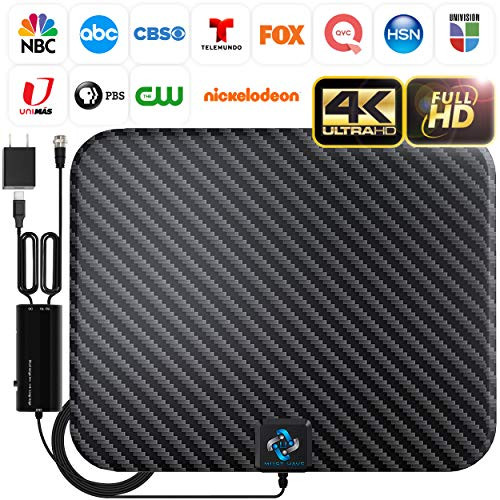 U MUST HAVE Amplified HD Digital TV Antenna Long 200 Miles Range - Support 4K 1080p Fire tv Stick and All TV s - Indoor Smart Switch Amplifier Signal Booster - 18ft HDTV Cable-AC Adapter Carbon v- U MUST HAVE Amplified HD Digital TV Antenna Long 200 Miles Range - Support 4K 1080p Fire tv Stick and All TV s - Indoor Smart Switch Amplifier Signal Booster - 18ft HDTV Cable-AC Adapter Carbon v-