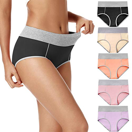 POKARLA Women s Soft Cotton Briefs Underwear Breathable High Waisted Full Coverage Ladies Panties Plus Size 5-Pack3X-Large POKARLA Women s Soft Cotton Briefs Underwear Breathable High Waisted Full Coverage Ladies Panties Plus Size 5-Pack3X-Large