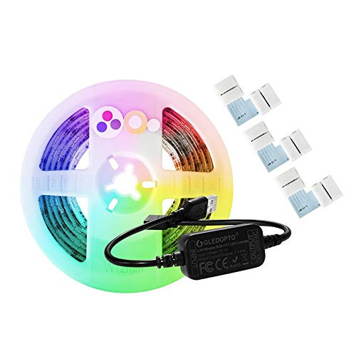 S NMT 6-56ft Smart LED RGBCCT LED Strip Light Set Works with Hue Bridge Lightify Hub and Amazon Echo Plus for APP-Voice Control ZigBee Mini Controller 5V LED Light Strip 3 Connector Not Waterproof