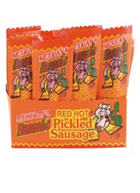 Mexicana Hannah s Red Hot Pickled Sausage 20ct Box Mexicana Hannah s Red Hot Pickled Sausage 20ct Box