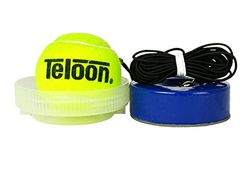 YUE Tennis Trainer Rebounder Ball  Trainer Baseboard with Long Rope  Heavy Iron Base Tennis Training Tool Exercise Tenis Ball Sports Self-Study Rebound Ball Baseboard Sparring Device