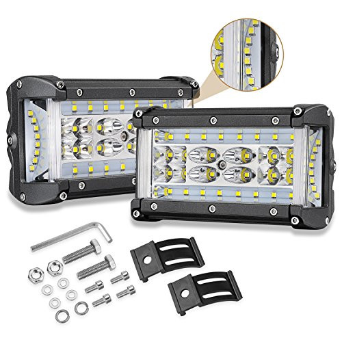 Side Shooter LED Pods, DJI 4X4 2Pcs 5'' 264W QUAD Row LED Light Bar OSRAM Spot Flood Combo Beam Off Road LED Cubes Work Light Driving Fog Lamp for Trucks Jeep ATV UTV SUV Boat Pickup, 2 Years Warranty Side Shooter LED Pods, DJI 4X4 2Pcs 5'' 264W QUAD Row LED Light Bar OSRAM Spot Flood Combo Beam Off Road LED Cubes Work Light Driving Fog Lamp for Trucks Jeep ATV UTV SUV Boat Pickup, 2 Years Warranty