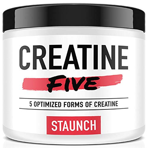 Staunch Creatine Five Creatine Powder Fruit Punch 30 Servings - Creatine Monohydrate  MagnaPower  Tri-Creatine Malate  Creatine Pyruvate  and Creatine Anhydrous