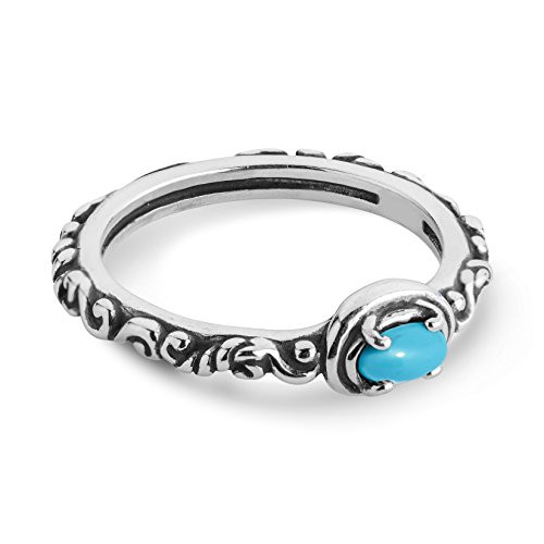 Carolyn Pollack Sterling Silver Blue Turquoise Gemstone Single Oval Stone Ring Size 9