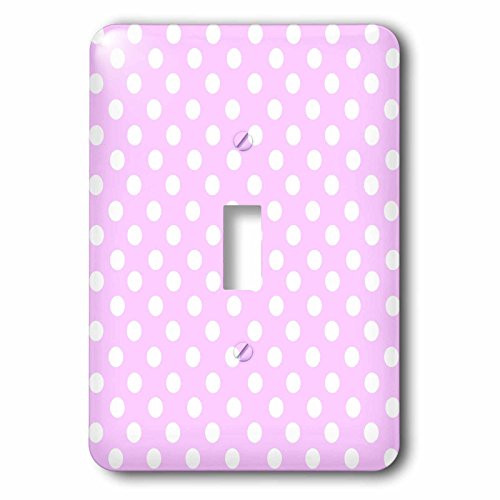 3dRose lsp_56688_1 White Polka Pattern On Baby Pastel Pink-Retro 1950S Cute and Girly Dots Single Toggle Switch