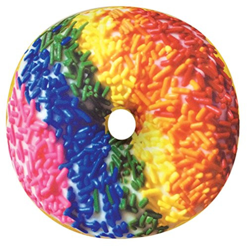 iscream Rainbowlicious! Frosting Scent Rainbow Sprinkles Donut 16" Photoreal Microbead Pillow
