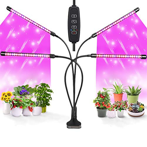 Led Grow Lights  Grow Lights 84 LEDs for Indoor Plants Full Spectrum 4 Heads Plant Growing Lamps with Timer 360°Adjustable Gooseneck for Seedlings and Succulents