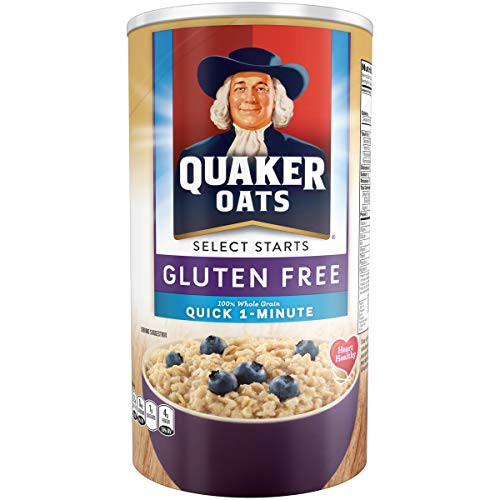 Quaker Gluten Free Quick 1-Minute Oats Non GMO Project Verified 18oz Canister 12 Count Quaker Gluten Free Quick 1-Minute Oats Non GMO Project Verified 18oz Canister 12 Count