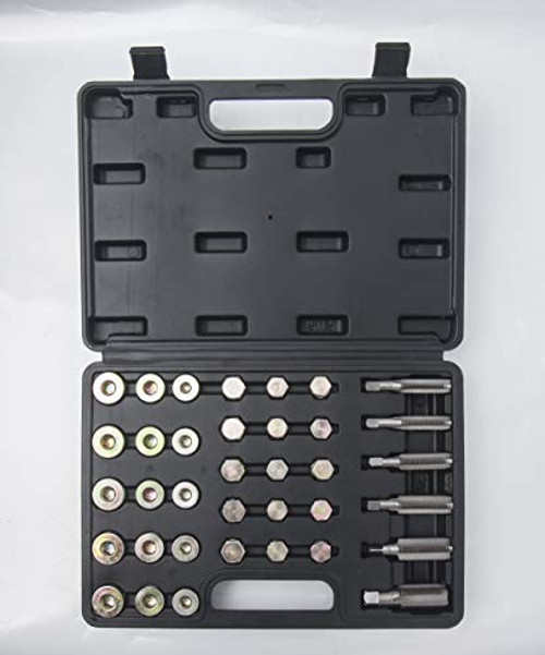 WINMAX TOOLS AUTOMOTIVE 114pc Oil Pan Drain Sump Plug Key Thread Repair Tool Kit Set Drain Plug