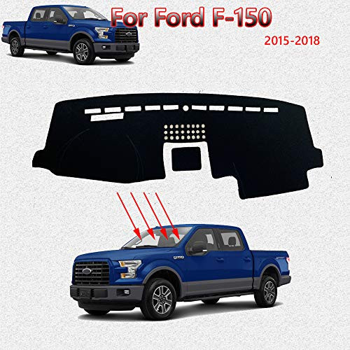 Great-luck Dashboard Cover Mat Custom Fit Dashboard Protector  Dash Cover Easy Installation  Reduces Glare  Eliminates Cracking for Ford F150-F-1502015 2016 2017 2018