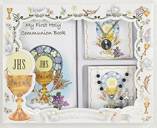 Boys My First Holy Communion Gift Set with Prayer Book Rosary and Chalice Pendant Boys My First Holy Communion Gift Set with Prayer Book Rosary and Chalice Pendant