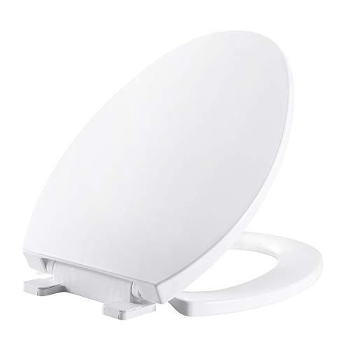 MUYE Elongated Slow-Close White Toilet Seat Never Loosen Removable Toilet Seats No Slamming Easy Installation   Clean