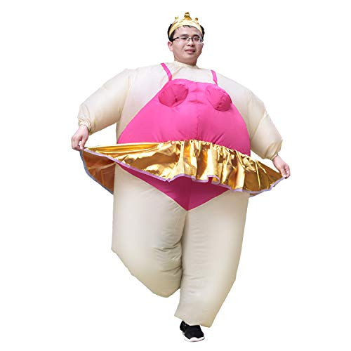 JYZCOS Inflatable Ballerina Costume for Adult Halloween Fancy Dress Pink