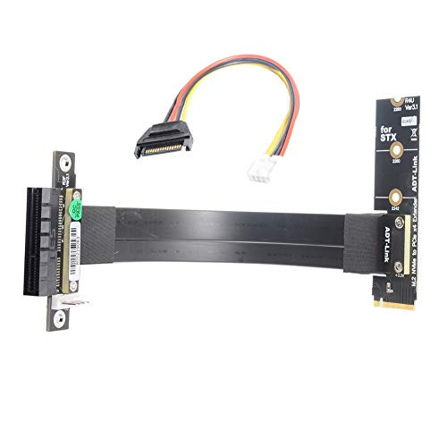 ADT-LINK M-2 NGFF NVMe Key M Extender to PCIE x4 Riser Card R42UF Gen3-0 M2 PCI-e x4 3-0 Extension Cable PCI Express 32G-BPS for GPU Graphics Video Cards15CM  R42UF