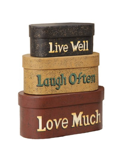 Your Heart s Delight 8 by 3-1-2-Inch Live Laugh Love Nesting Boxes Large Your Heart s Delight 8 by 3-1-2-Inch Live Laugh Love Nesting Boxes Large