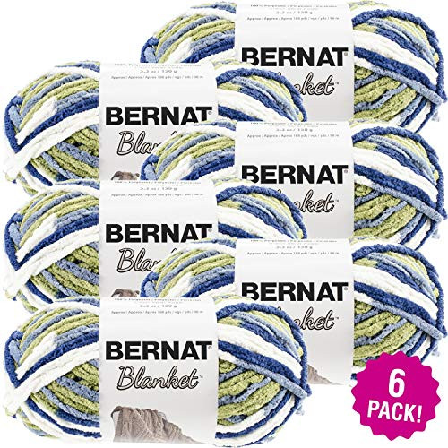 Bernat 99321 Blanket Yarn-6/Pk-Oceanside, 6/Pk Oceanside 6 Pack