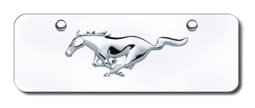 Ford Mustang 3d Half-size Chrome Steel License Plate