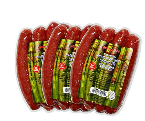 Packs of Premium Cured Pork and Chicken Chinese Style Sausage Lap Xuong Mai Quoi Pork and Chicken No MSG - Made In USA