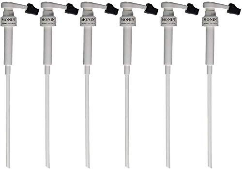Monin dispenser syrup pump for any Monin 750 ml Glass Bottle - pack of 6 w-coasters