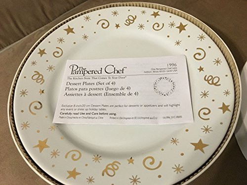 Pampered Chef Dessert Plates - Set of 4 in Decorative Box