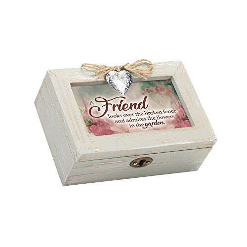 Cottage Garden A Friend Admires Petite Wood Distressed Locket Music Box Plays That s What Friends are for