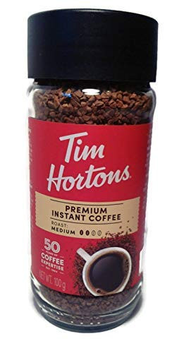Tim HORTON S Premium Instant Medium Roast Coffee 2-100g-3-5oz Jars Imported from Canada