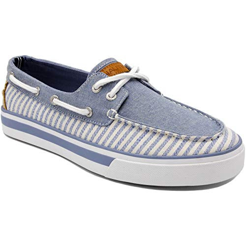 Nautica Men s Galley Lace-Up Boat Shoe Two-Eyelet Casual Loafer  Fashion Sneaker-Blue Stripe-8