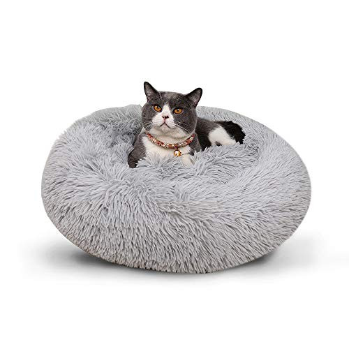Soft Plush Round Cat Dog Bed  Pet Donut Cuddler Bed for Dogs Cats  Pet Warm Cushion Bed Mat  Dog Cat Warm Cuddler Kennel Puppy Sofa  Pet Winter Warm Beds  Machine Washable Cozy Bed for Cat Dog