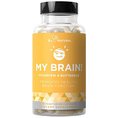 MY BRAIN! Migraine Relief   Headache Vitamins  Sensitivity  Nausea   Auras  Healthy Brain Function for Clear Mind  Fast-acting Magnesium  Butterbur  Feverfew  Vitamin D  60 Vegetarian Soft Capsules
