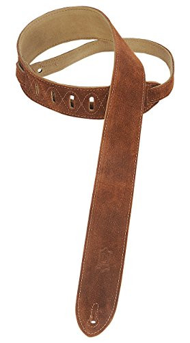 Levy s Leathers MS12-BRN 2  Hand-Brushed Suede Guitar Strap  Brown