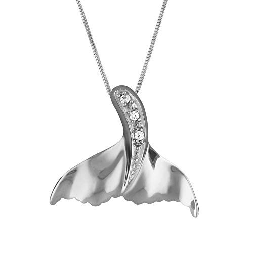 Sterling Silver Whale Tail Pendant Necklace  162  Extender