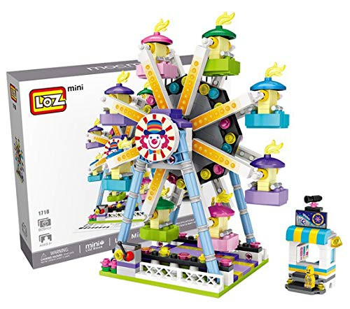 LOZ Mini Building Blocks Building Puzzles Street Toys for Kids Adults Street Seriers in Shopping Building 3D Puzzles DIY Intelligence Educational Toys Games Models Kits GiftsFerris Wheel 1718