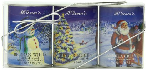 McSteven s White Christmas White Chocolate Drink Mix Gift Set  3-Count  2-5-Ounce Tins Pack of 2