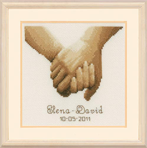 Vervaco Counted Cross Stitch Kit Holding Hands 6-4  x 7-6