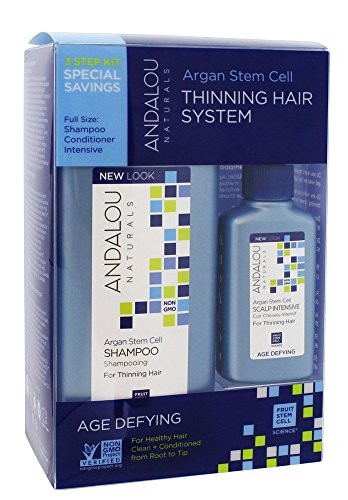 Andalou Naturals Age Defying Hair Thinning Treatment System  3 Piece Kit Conditioner  Shampoo  11-5 Ounce