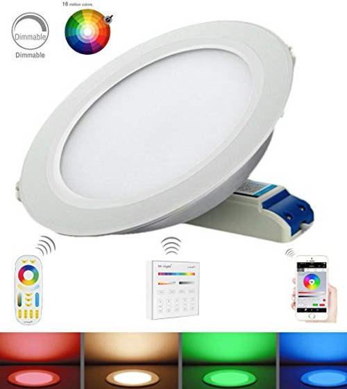 Mi Light Color Changing Ceiling Light RGB+Dual White Dimmable LED Recessed Downlight 12W (12w-CCT-Down)