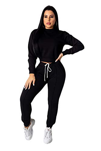 Womens 2 Piece Outfits Sweatsuits Long Sleeve Pullover Sweatshirt Skinny Long Pants Tracksuit Set