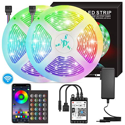65-6ft Led Strip Lights for Bedroom Color Changing 5050 RGB Led Strip Lights Music Sync Upgrade App Control Led Light Strips for Room Christmas Kitchen Party TV 65-6ft Led Strip Lights for Bedroom Color Changing 5050 RGB Led Strip Lights Music Sync Upgrade App Control Led Light Strips for Room Christmas Kitchen Party TV