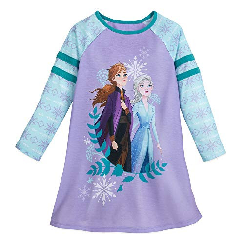 Disney Anna and Elsa Long Sleeve Nightshirt for Girls  Frozen II- Size 4 Multi